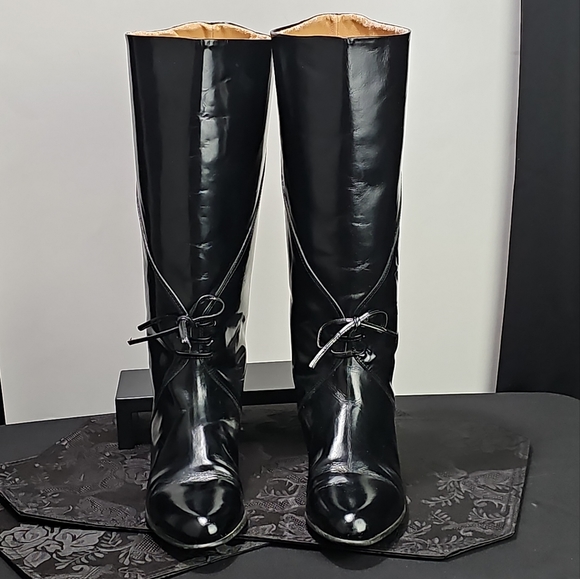 Italian Black Leather Riding Boots - Picture 5 of 9